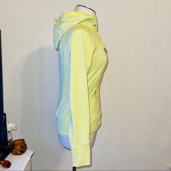 Athleta Slub Strength Hoodie Jacket S Lime-Yellow Work-Out Athleisure - Picture 4 of 8